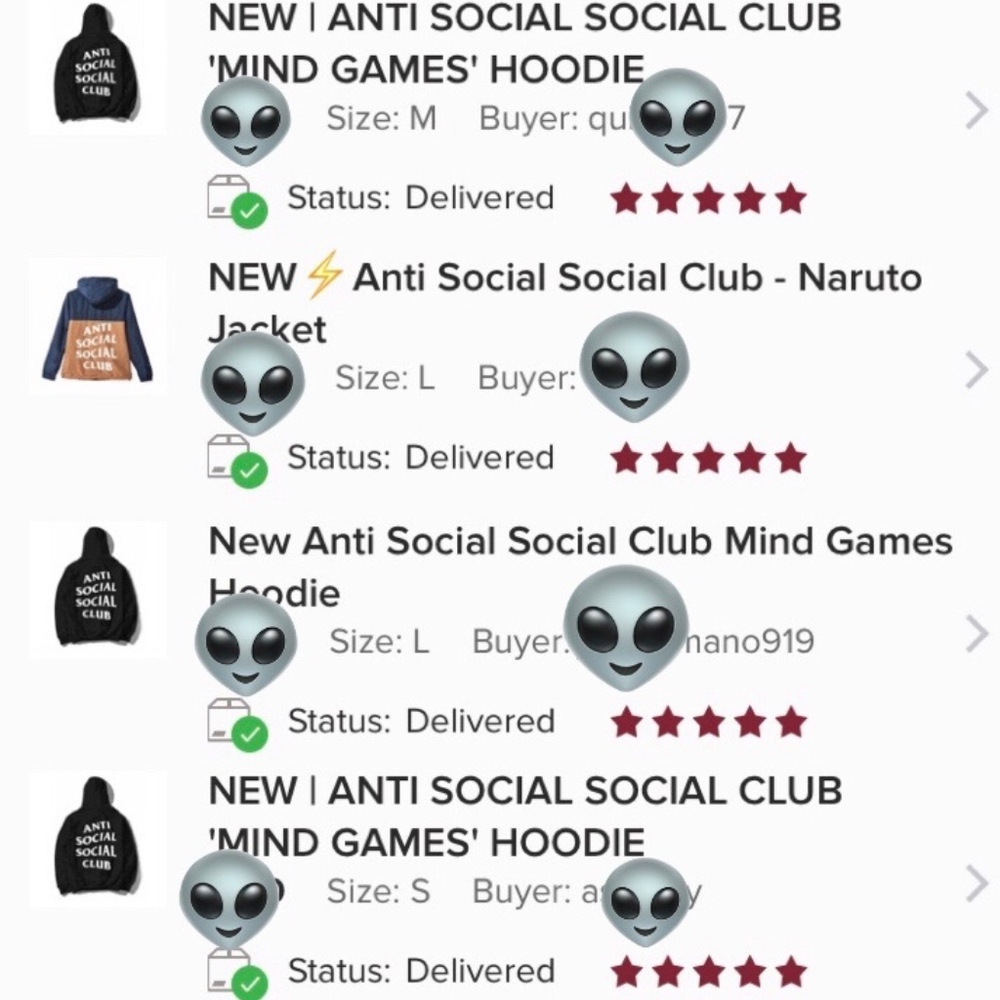 NEW 💫 LAST 1!! | ANTI SOCIAL SOCIAL CLUB MIND GAMES HOODIE - Picture 3 of 4